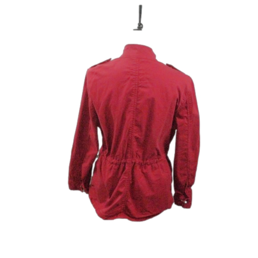 Gap Red Snap/Zip Front Shacket Size Medium - image 4